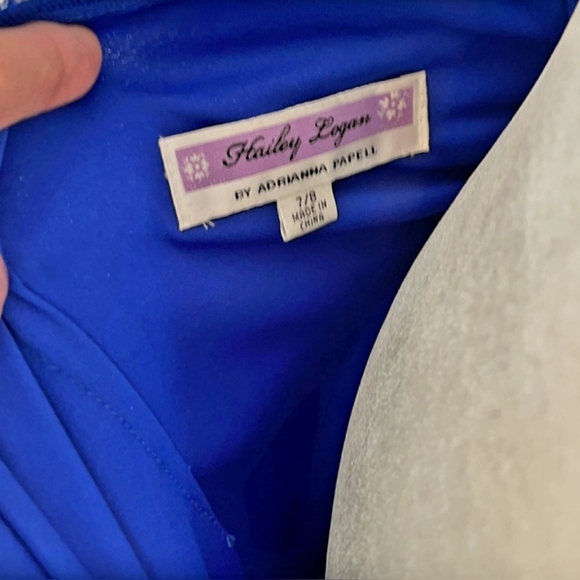 Hailey Logan By Adrianna Propell Royal Blue One Shoulder Gown - Picture 11 of 12